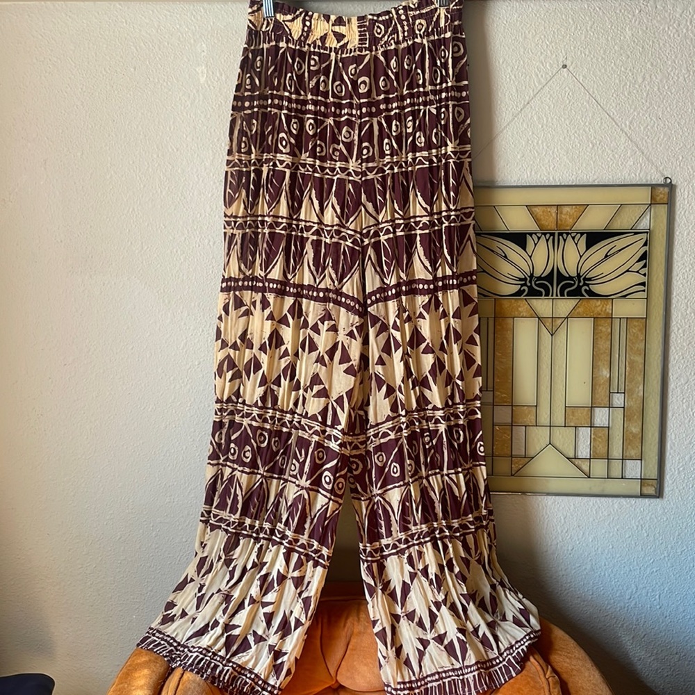 Vintage high waist wide leg sheer pull on pants by Rialto